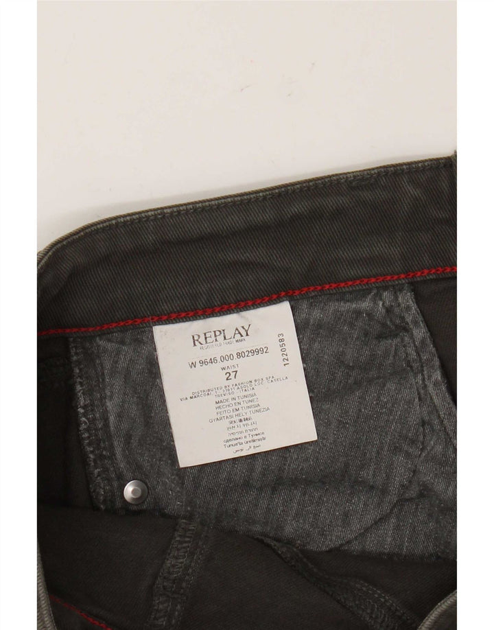 Replay Femme Mini Jupe En Jean W27 Petit Kaki Coton