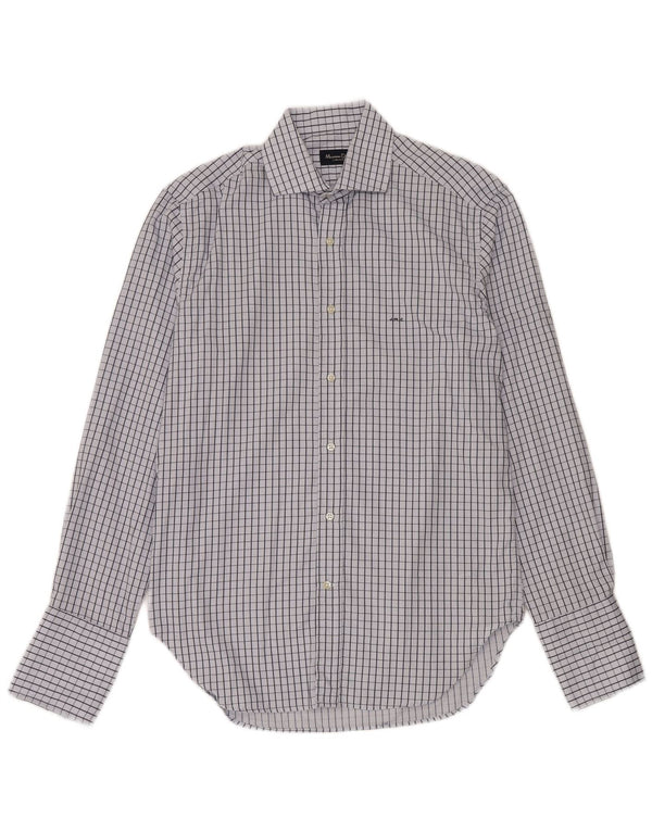 Massimo Dutti Chemise formelle pour homme Taille 41 16 Grand coton à carreaux bleus