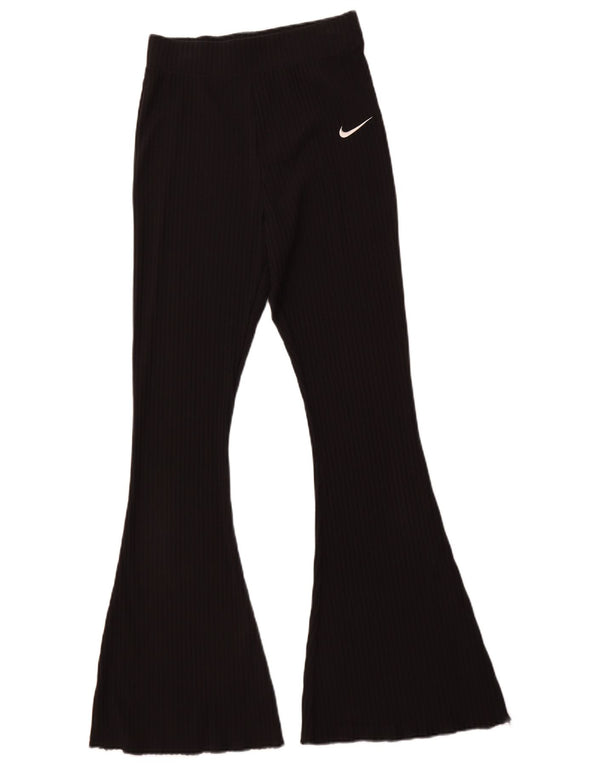 NIKE Pantalon de survêtement évasé pour femme UK 8 Small Noir Coton