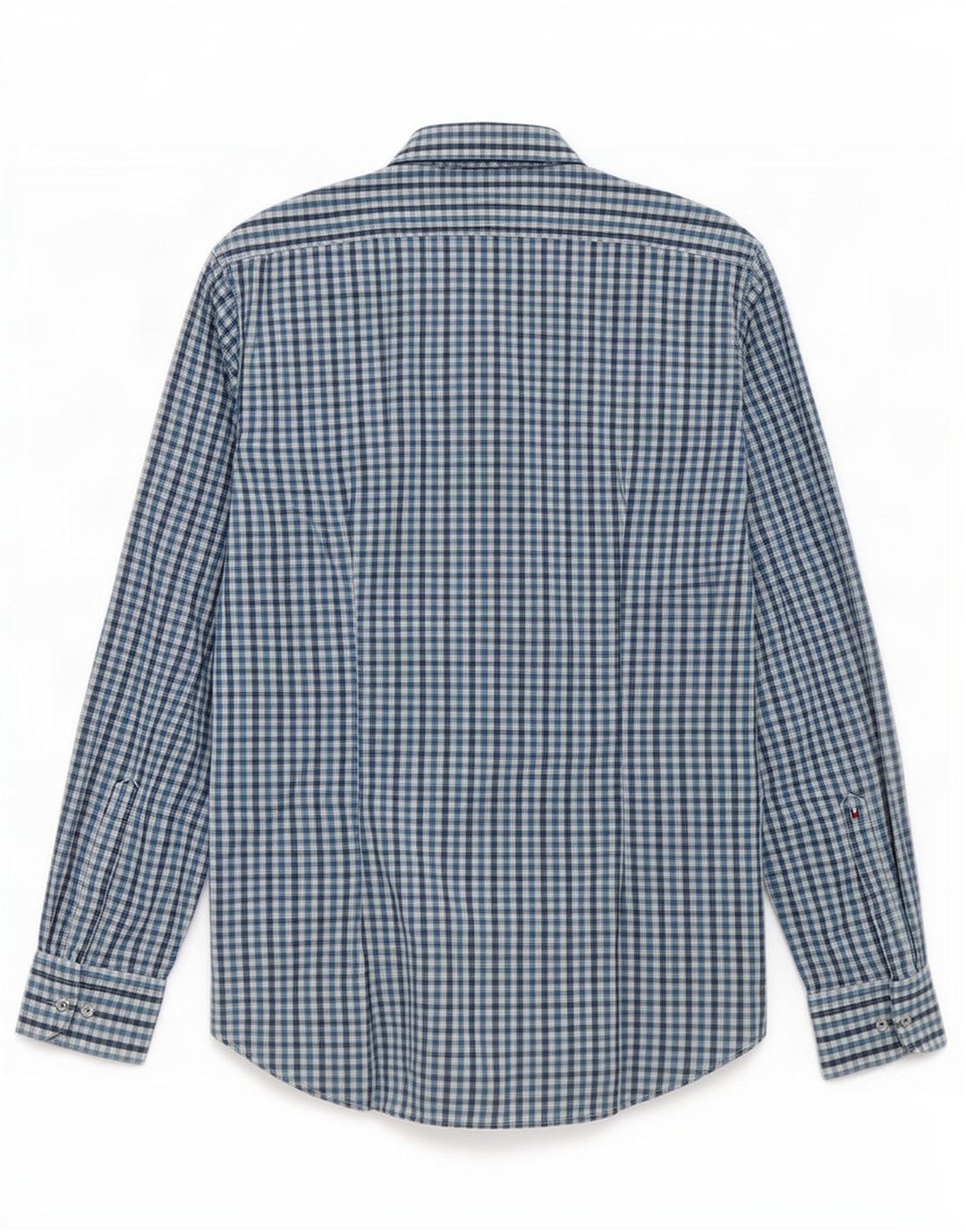 Tommy Hilfiger Chemise sur mesure pour homme Taille 39 15 1/2 Vichy bleu moyen