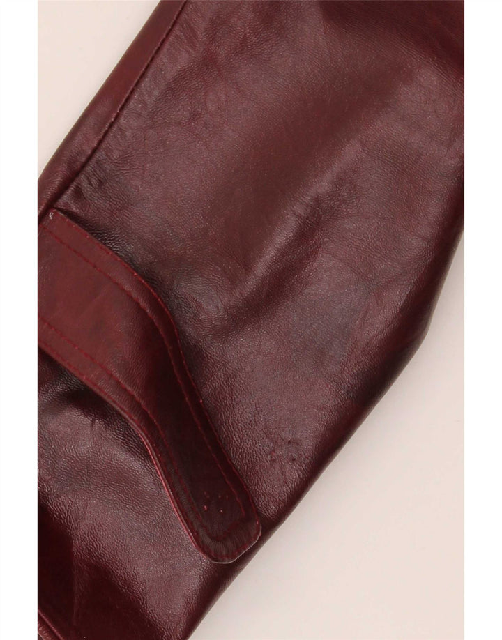veste en cuir femme vintage UK 26 5XL Bourgogne