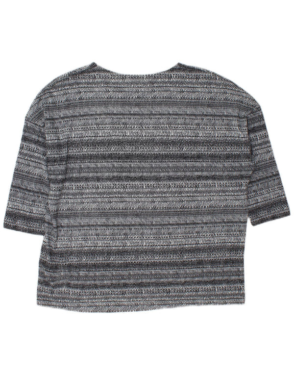 Marks & Spencer Haut surdimensionné à manches 3/4 pour femme UK 18 XL Gris rayé