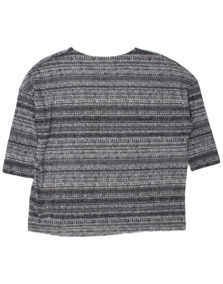 Marks & Spencer Haut surdimensionné à manches 3/4 pour femme UK 18 XL Gris rayé