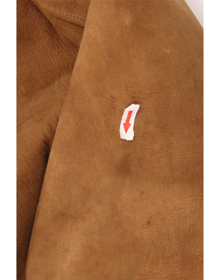veste en peau de mouton vintage pour hommes UK 38 Brun moyen
