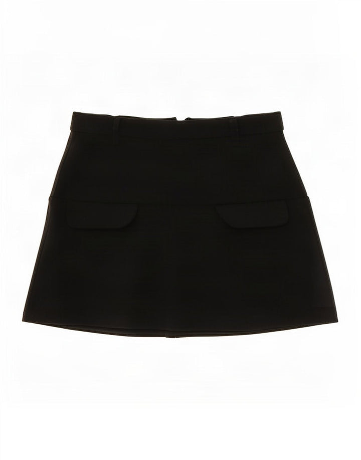 Zara Femme Mini Jupe Cargo Moyen W28 Noir Polyester