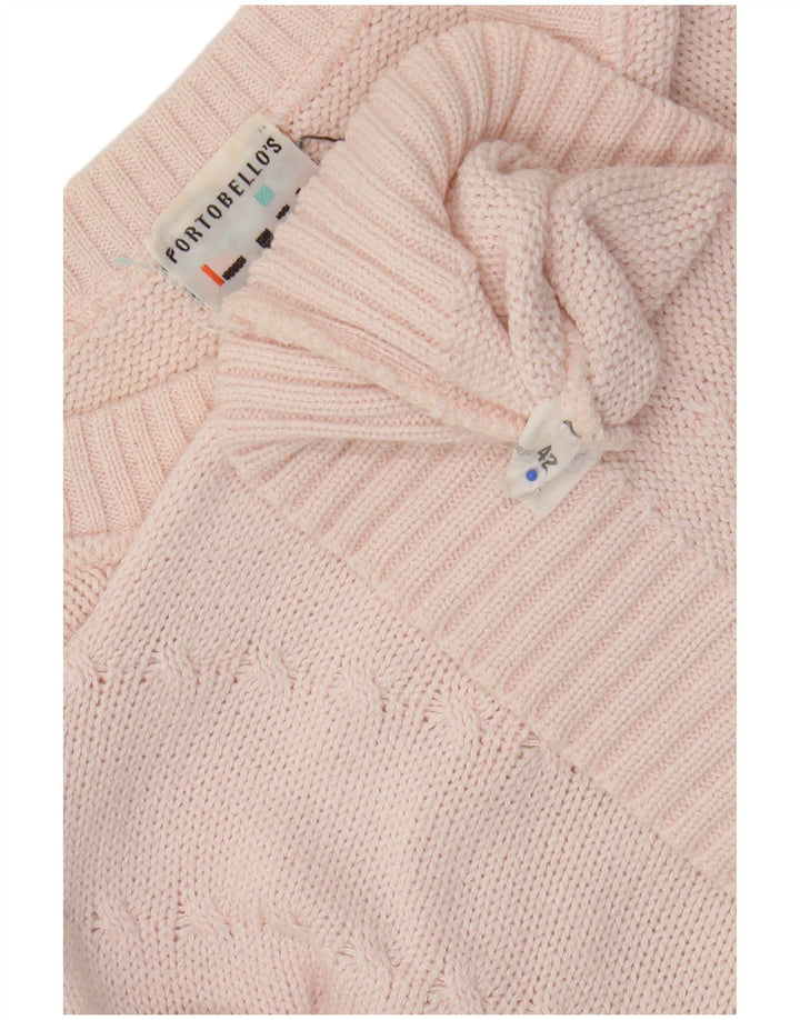 Portobello's Pull court à col rond pour femme IT 42 Coton rose moyen