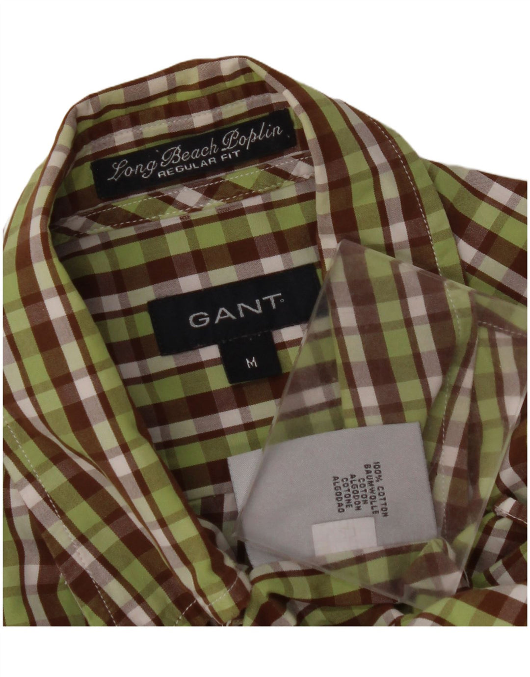 GANT Chemise Regular Fit en Flanelle Homme Vert Moyen à Carreaux en Coton