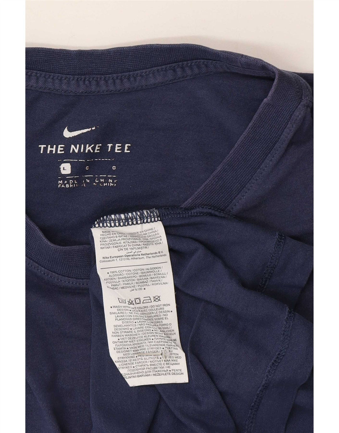 Nike T-shirt pour homme en coton bleu marine Taille L