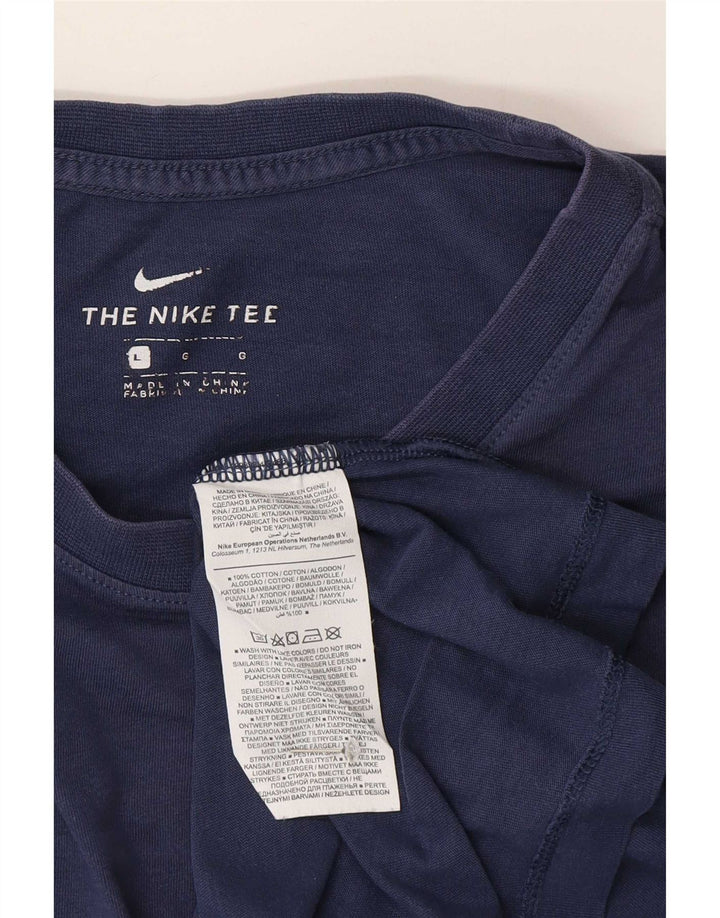 Nike T-shirt pour homme en coton bleu marine Taille L