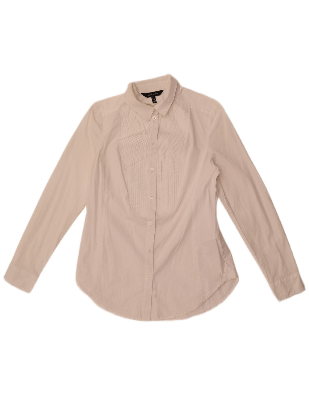 Karen Millen Chemise de smoking pour femme UK 12 Coton blanc moyen