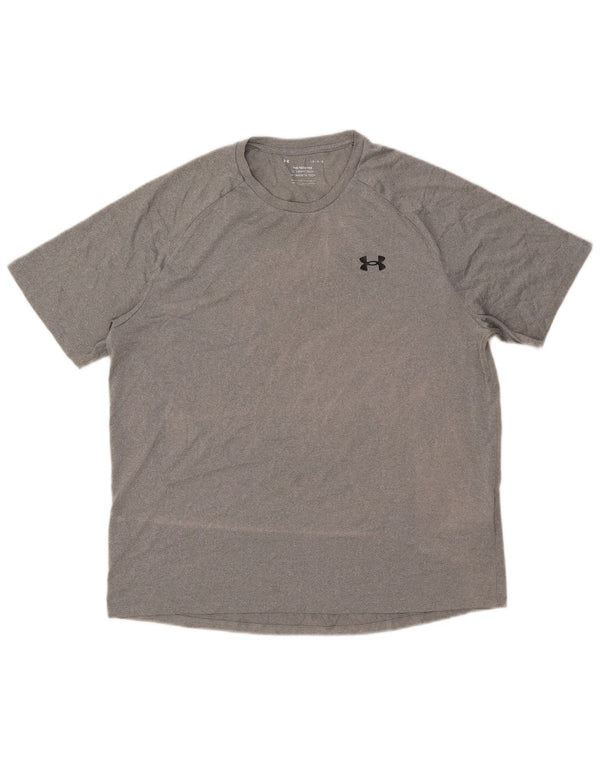 Under Armour Mens T-Shirt Top Large Grey Flecked Polyester