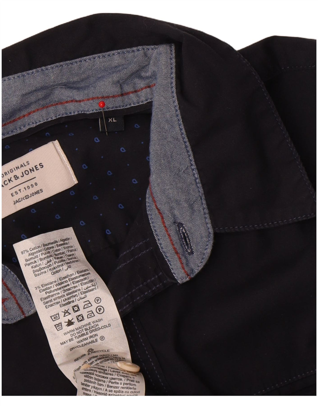 Jack & Jones Chemise Homme XL Bleu Marine Coton