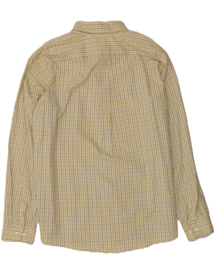 EDDIE BAUER Mens Relaxed Fit Shirt XL Yellow Check Cotton Vintage Eddie Bauer and Second-Hand Eddie Bauer from Messina Hembry 