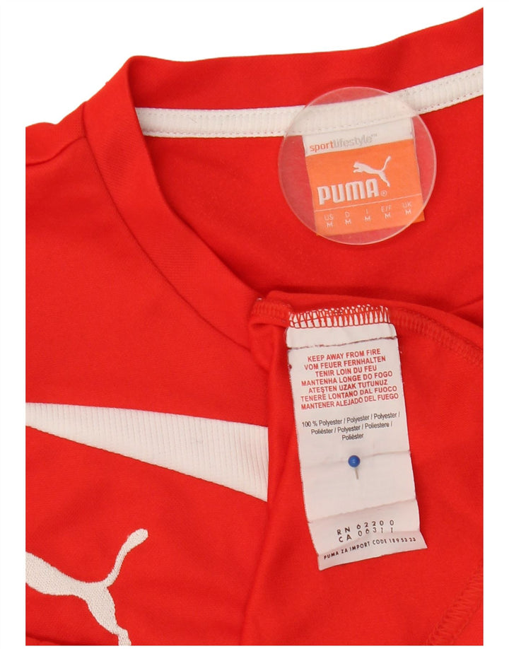 Puma T-Shirt Homme Rouge Moyen Colorblock Polyester