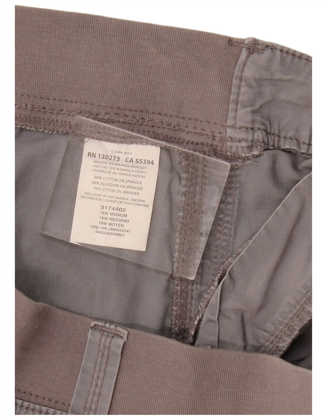 Lee Short cargo facile à ajuster pour femme US 18 2XL W40 Gris Coton