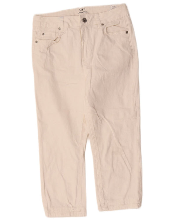 Marks & Spencer Jean court slim pour femme UK 10 Small W28 L20 Coton blanc