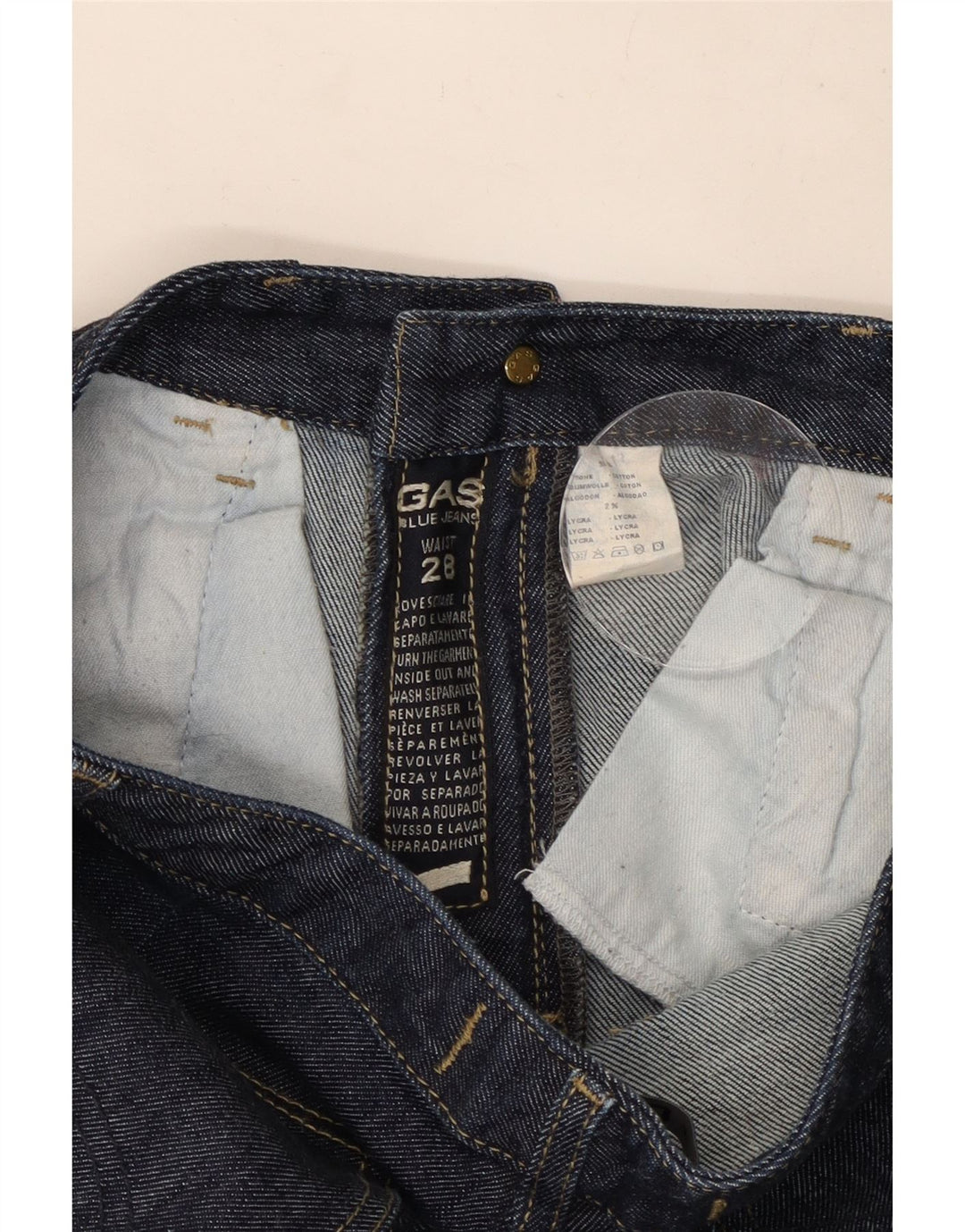 Gas Jean évasé Femme W28 L30 Bleu Marine Coton