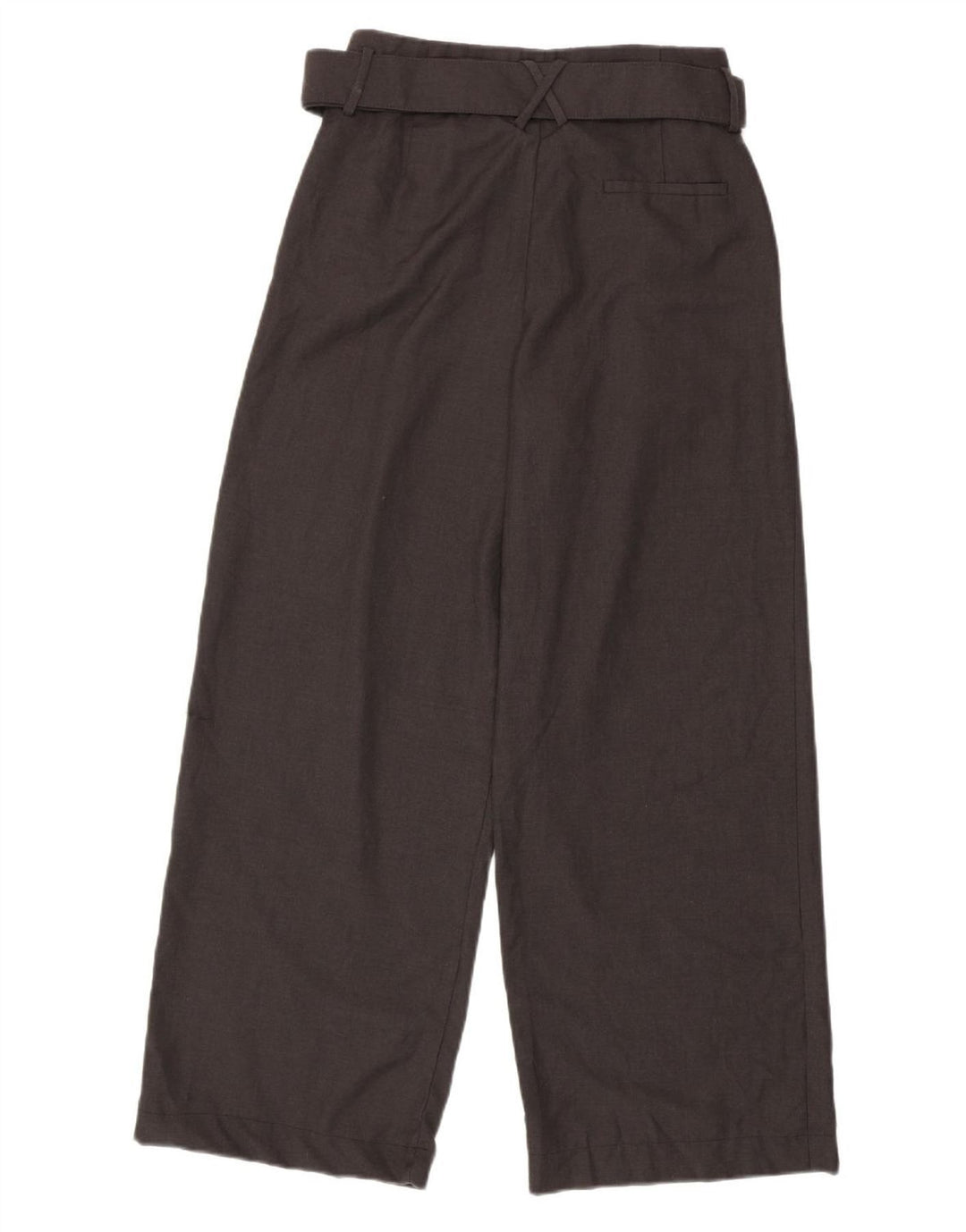 ZARA Pantalon décontracté à jambe large pour femme Moyen W28 L29 Gris Polyester