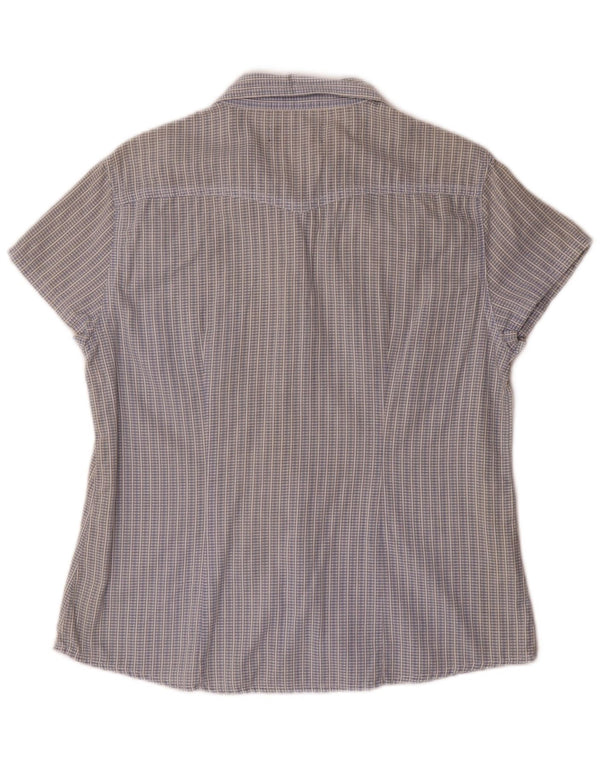 Lee Womens Short Sleeve Shirt UK 14 Large Blue Check Cotton