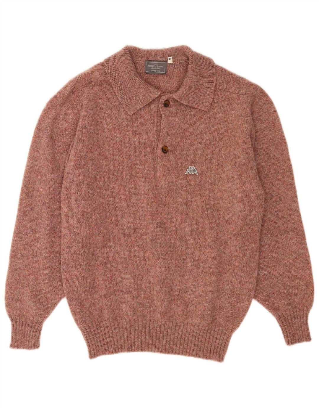 Kappa Pull Col Polo Homme Rouge Moyen Laine Mouchetée