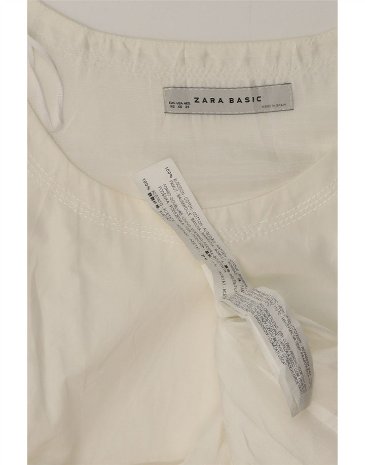 Zara Robe droite sans manches pour femme UK 6 XS Coton blanc
