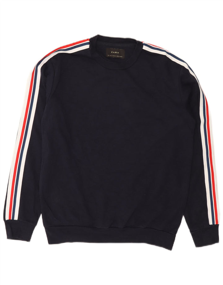 Zara Sweat-shirt pour homme Small Bleu marine Colourblock