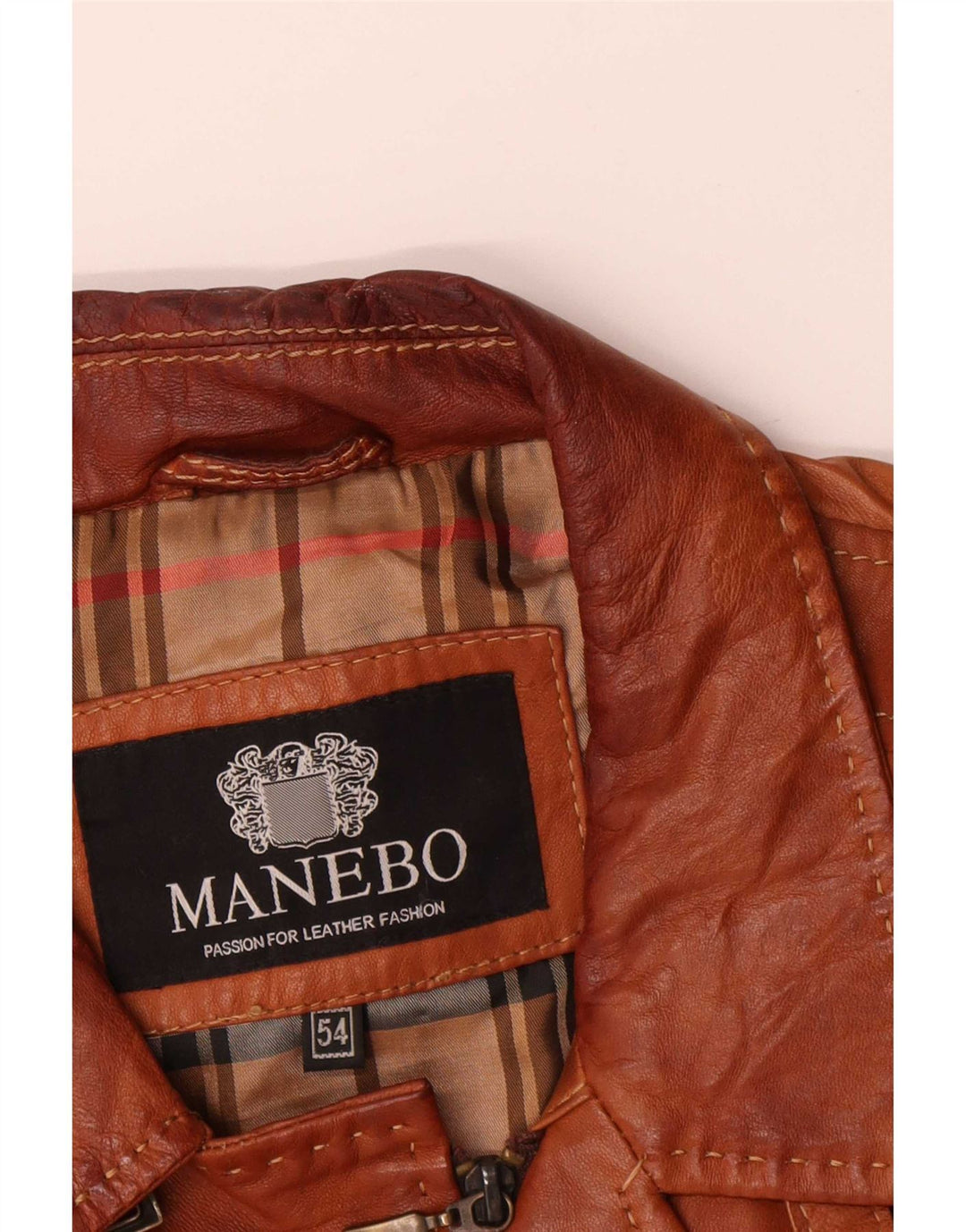 Veste en cuir homme Manebo EU 54 2XL Marron