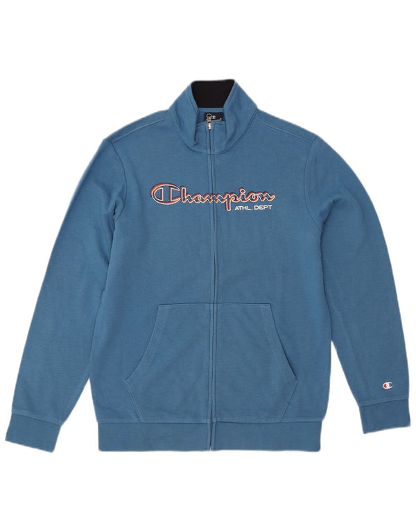 Champion Veste de Survêtement Graphique Garçon 13-14 Ans XL Bleu Coton
