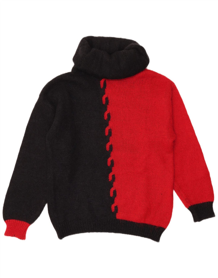Sandhu Pull col roulé pour homme Large Rouge Colourblock