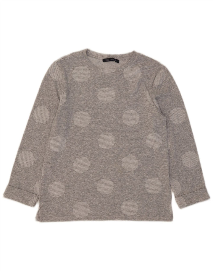 Marks & Spencer Haut Femme Manches 3/4 UK 8 Petit Gris Géométrique Polyester