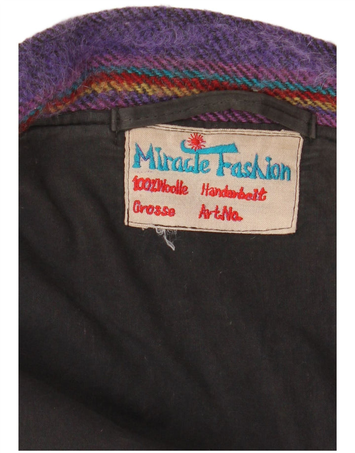 vintage Mens Duffle Coat UK 40 Grand Violet Rayé