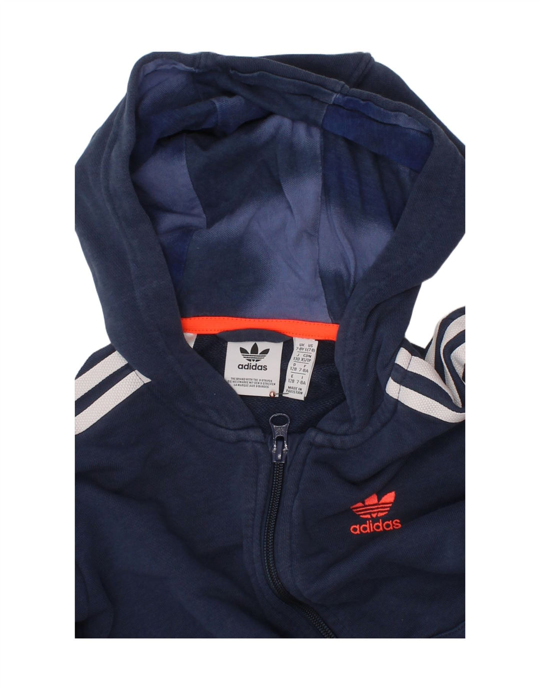 ADIDAS Pull à capuche zippé garçon 7-8 ans Bleu marine Coton