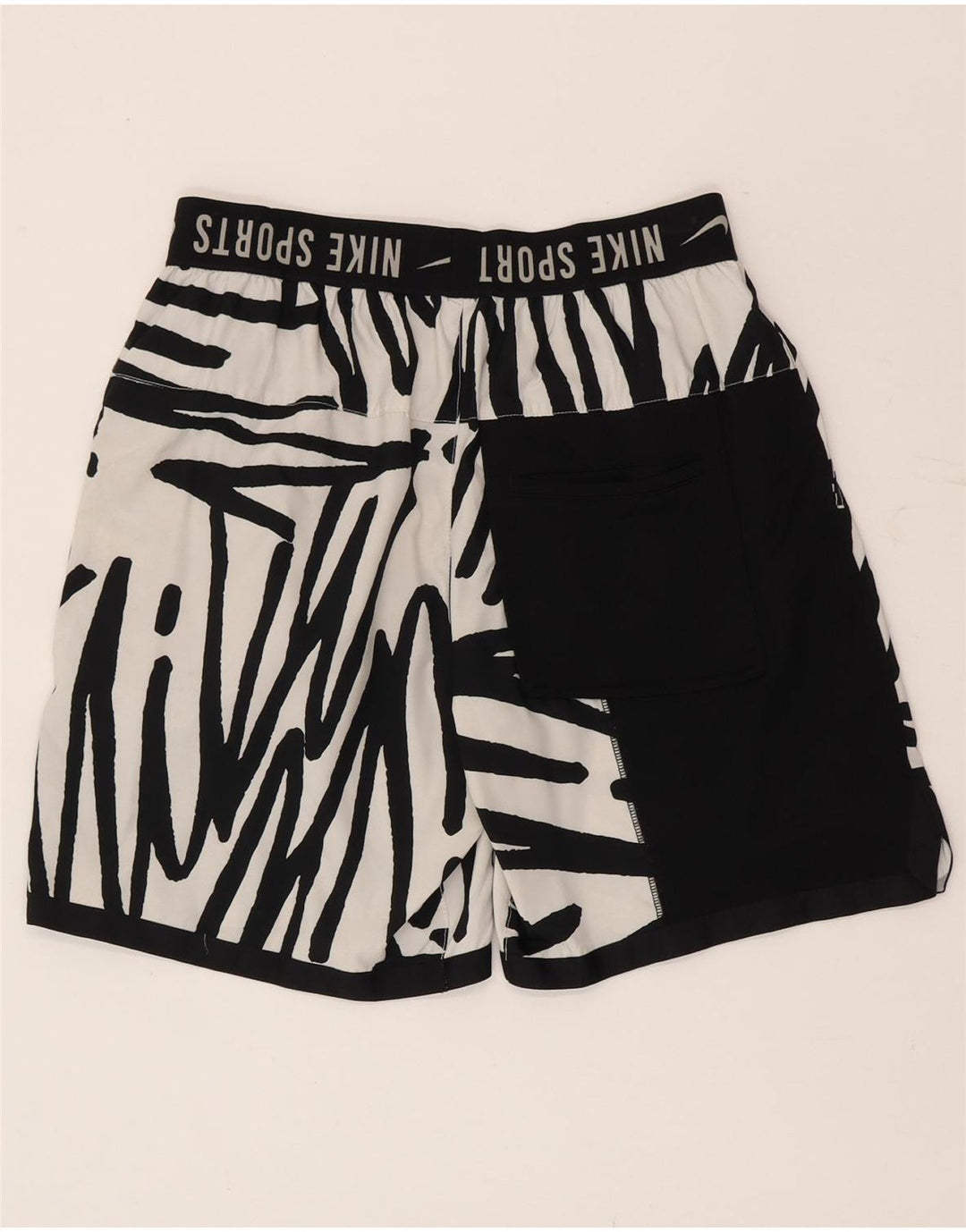 Nike Short de bain graphique pour homme Petit polyester blanc