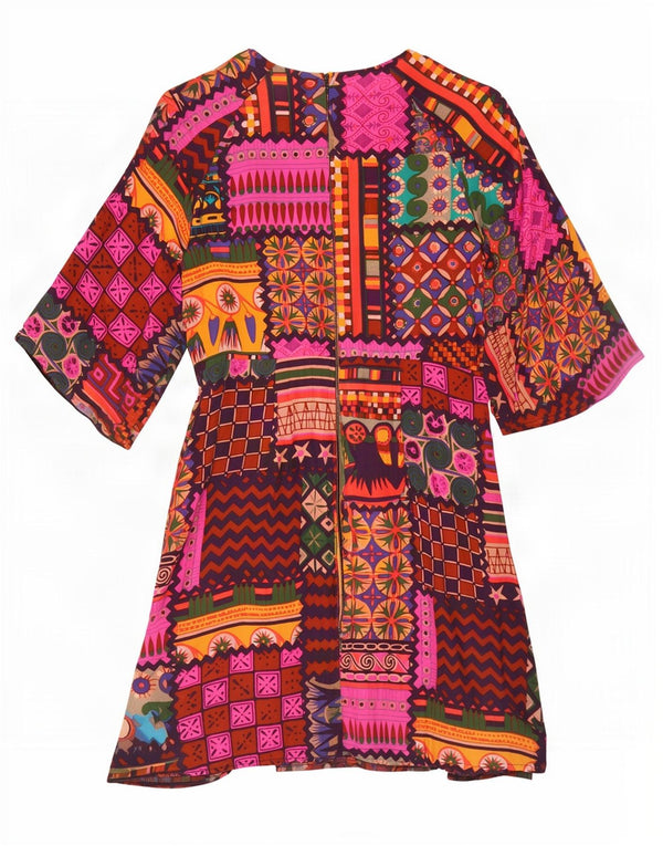 Desigual Robe basique à manches 3/4 pour femme EU 44 XL Patchwork multicolore
