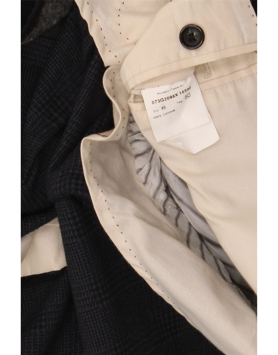 Manuel Ritz Veste blazer à 2 boutons pour homme IT 50 Large pied-de-poule bleu marine