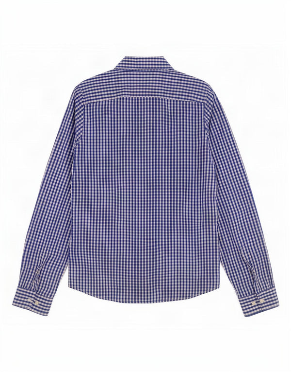 Hollister Chemise Homme Bleu Moyen Vichy Coton