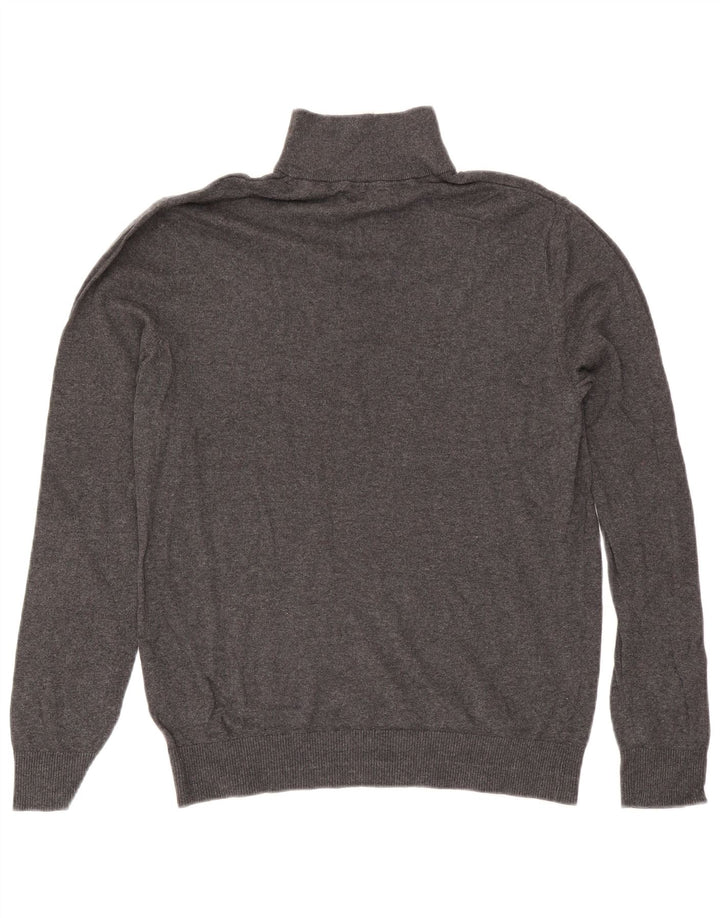 Jack & Jones Pull Col Zippé Homme Gris Moyen Coton