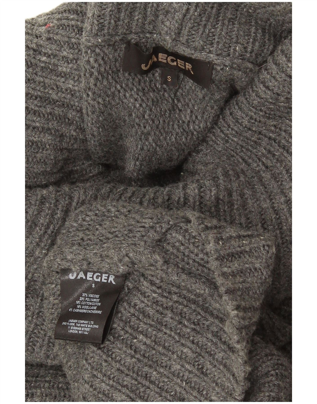 Jaeger Pull surdimensionné à col roulé pour femme UK 10 Petit Gris