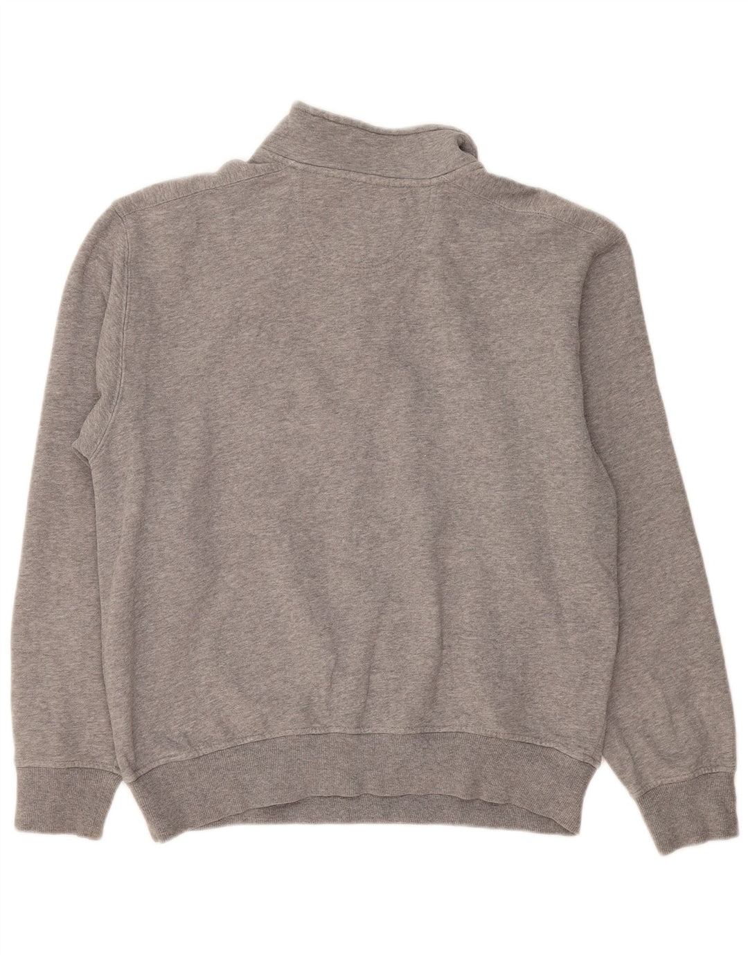 Izod Sweat-shirt col zippé pour homme en coton moucheté grand gris