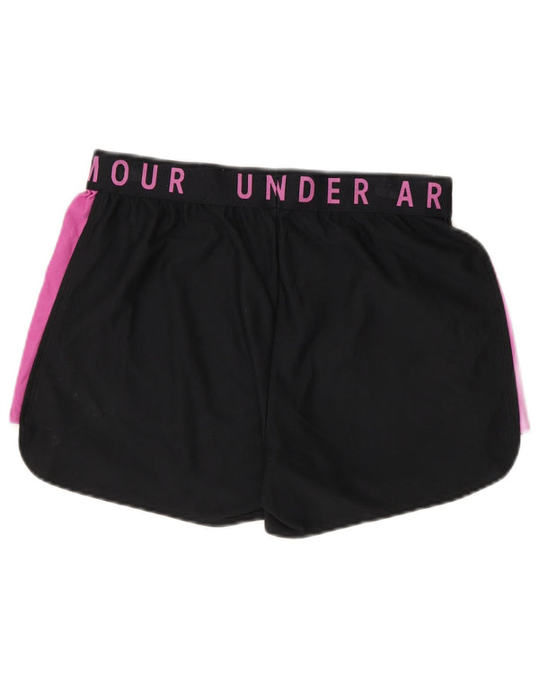 Under Armour Short de sport Heat Gear pour femme UK 12 Noir moyen Colourblock