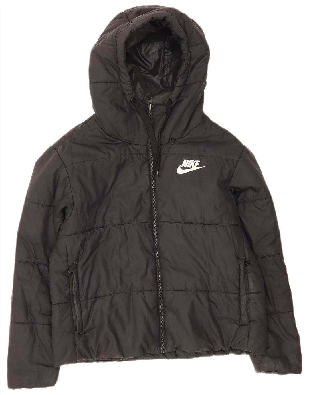Nike Veste matelassée réversible à capuche pour femme UK 16 Large Noir Polyester