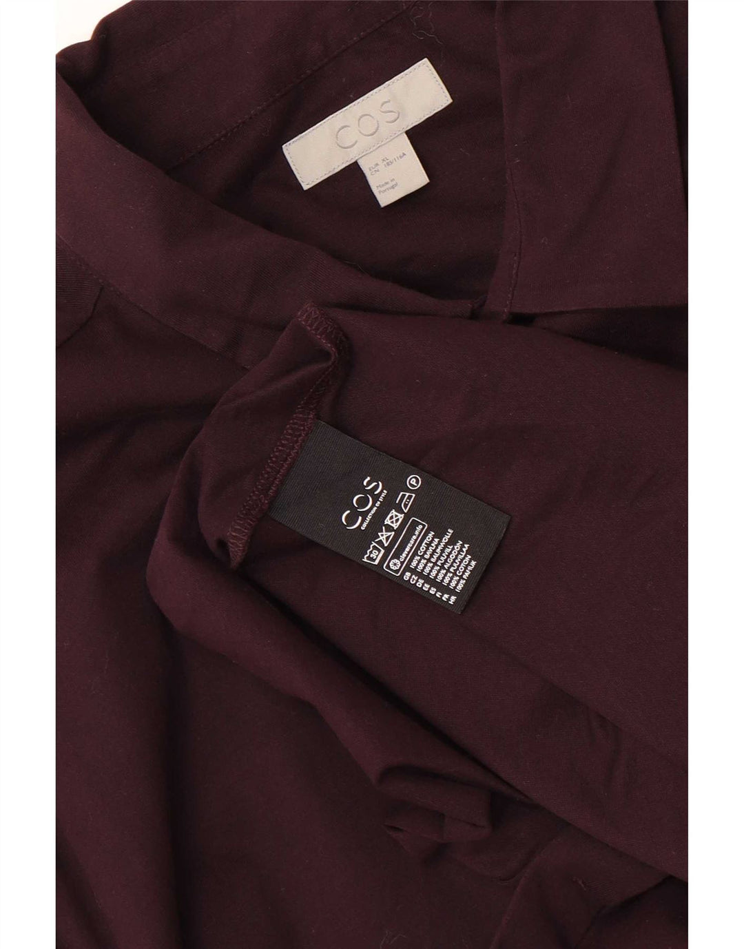 Cos Chemise Homme XL Coton Bordeaux
