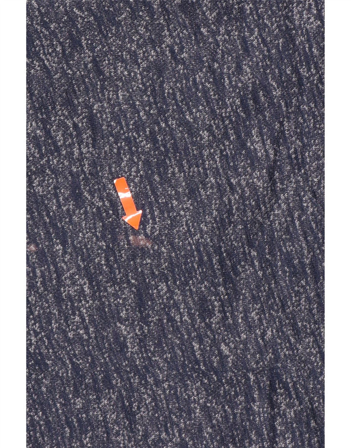 ADIDAS Pull à capuche à manches courtes pour homme en coton moucheté bleu marine