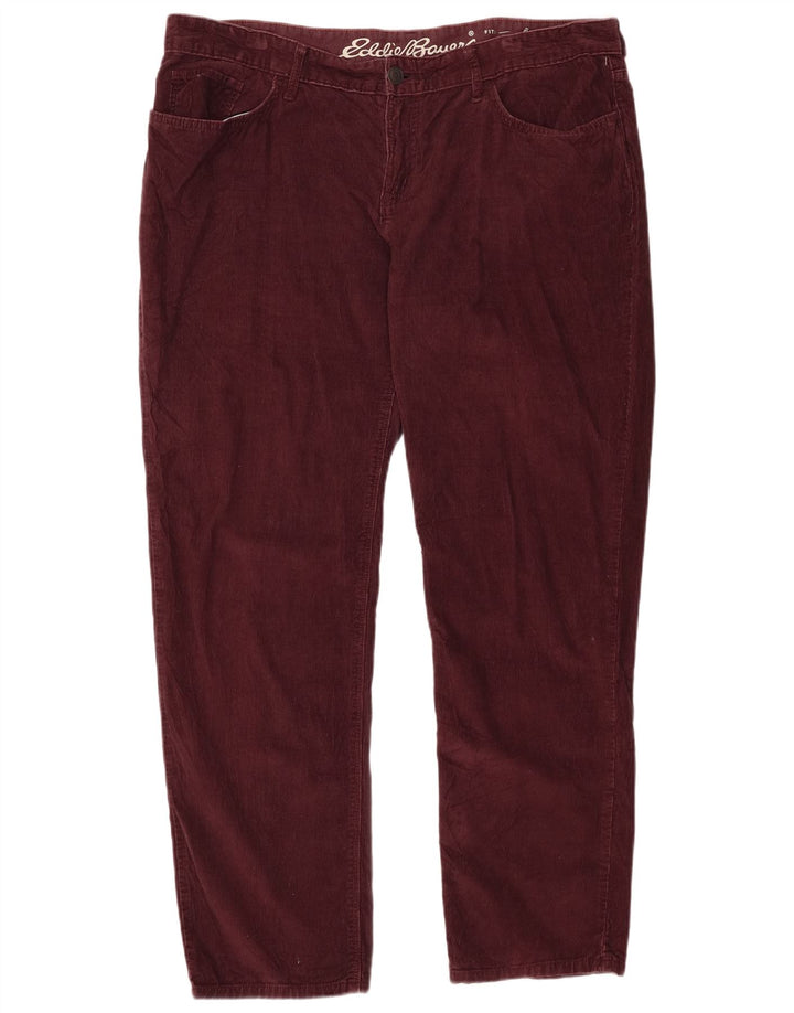 EDDIE BAUER Pantalon Boyfriend en velours côtelé pour femme US 18 2XL W38 L31 Bordeaux