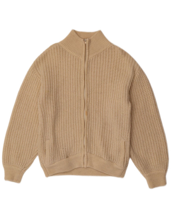 vintage Mens Cardigan Pull UK 38 Beige Moyen