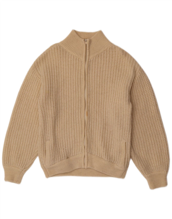 vintage Mens Cardigan Pull UK 38 Beige Moyen