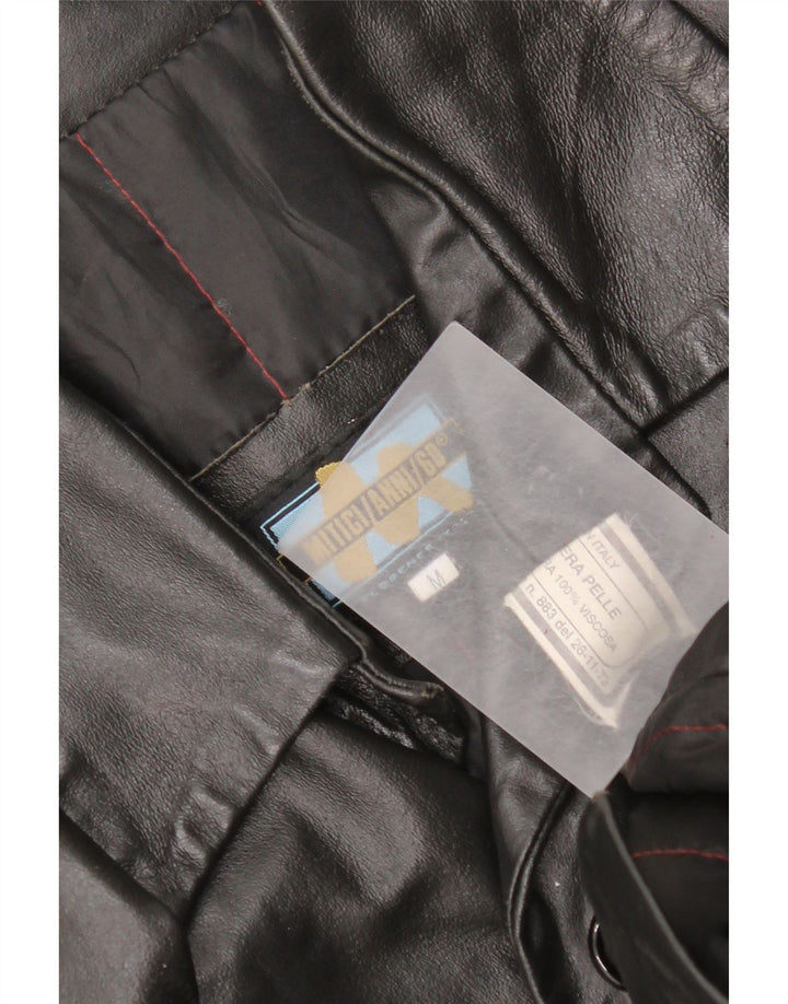 Mitici Anni Veste en cuir pour homme UK 38 Cuir noir moyen
