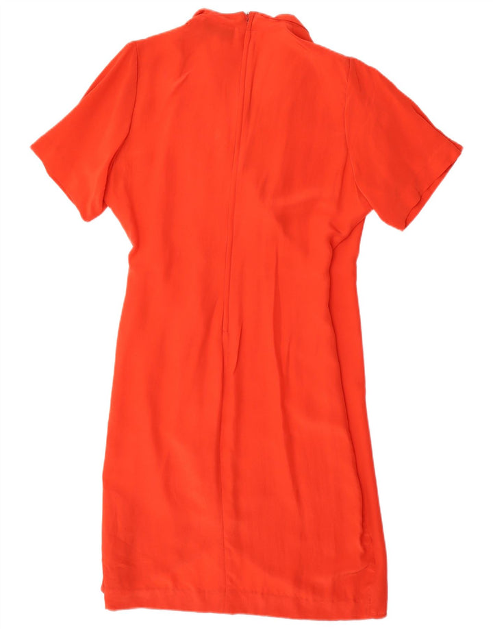 VINTAGE Robe portefeuille femme IT 44 Soie orange moyen