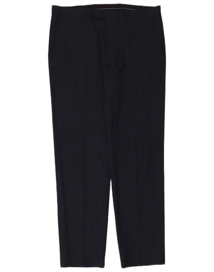 Marks & Spencer Pantalon de costume sur mesure pour homme W36 L33 Bleu marine Polyester