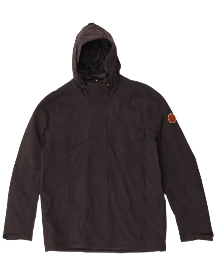Timberland Veste coupe-vent à capuche pour homme UK 38 Medium Black Nylon